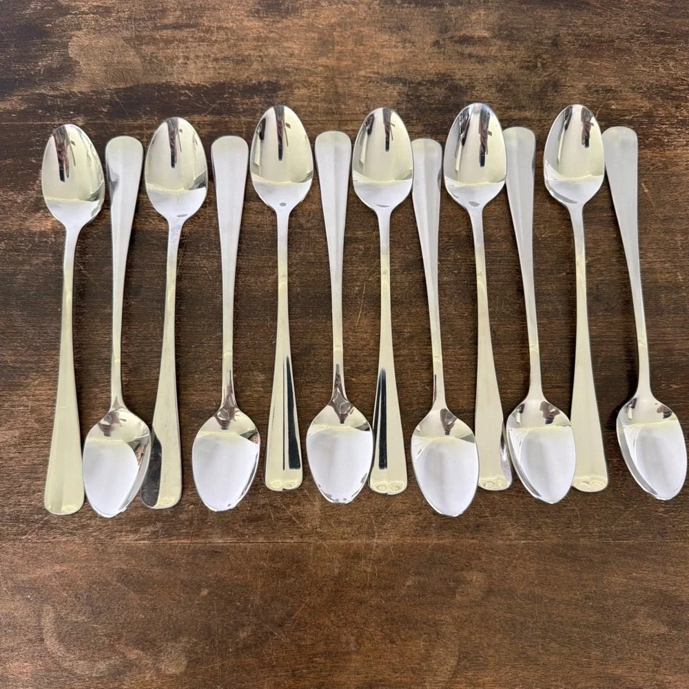 12 Wallace Naples Stainless Oval‎ Soup Spoon 7.5